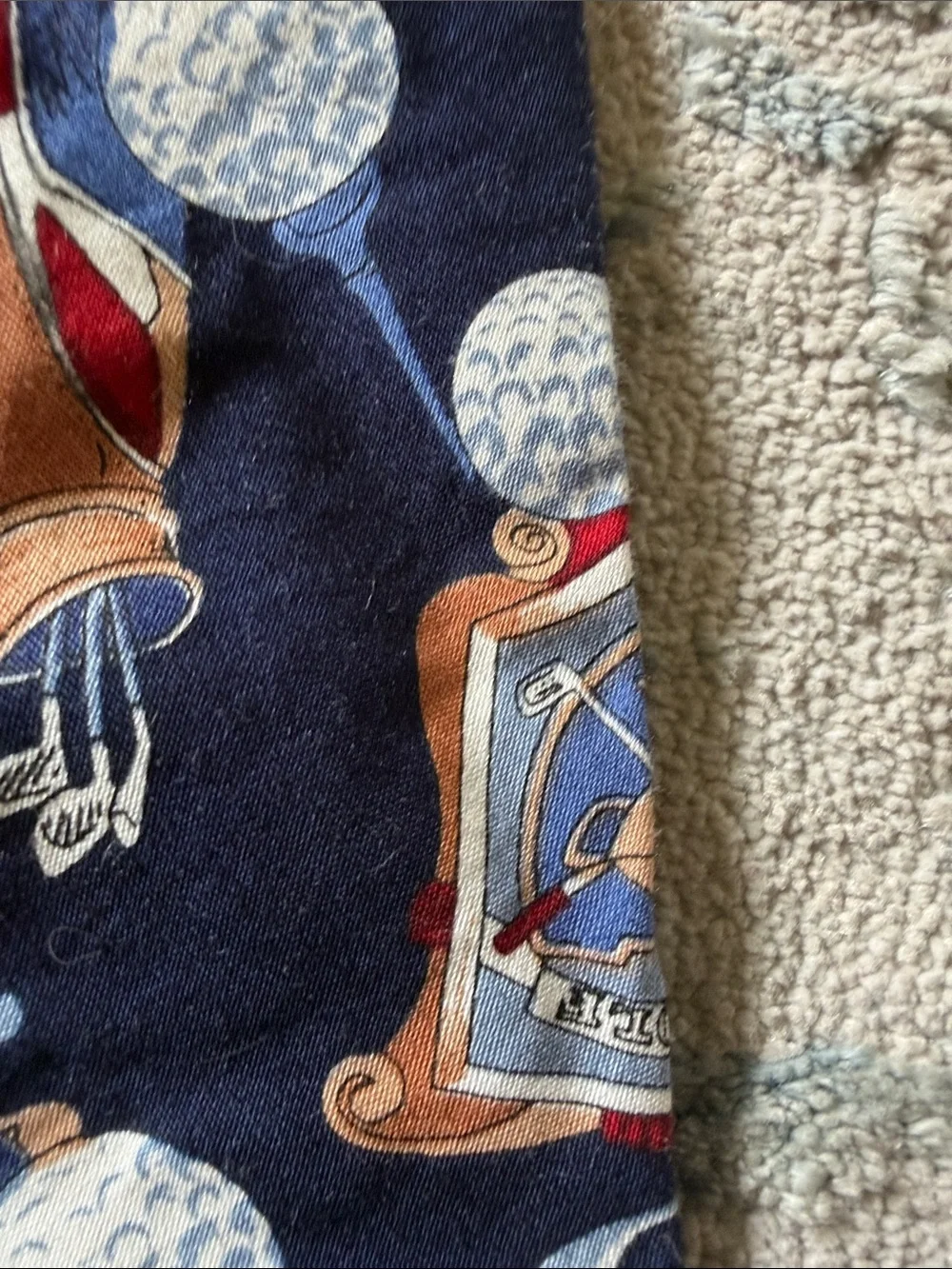 Navy Kids Golf Print Tie - Classic Boys' Accessory